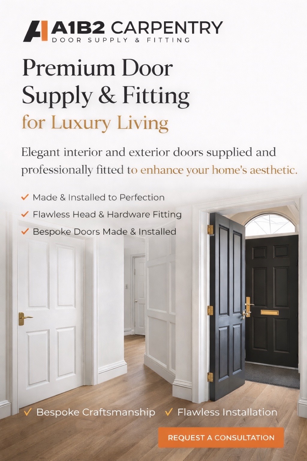 Interior and exterior door supply and fitting