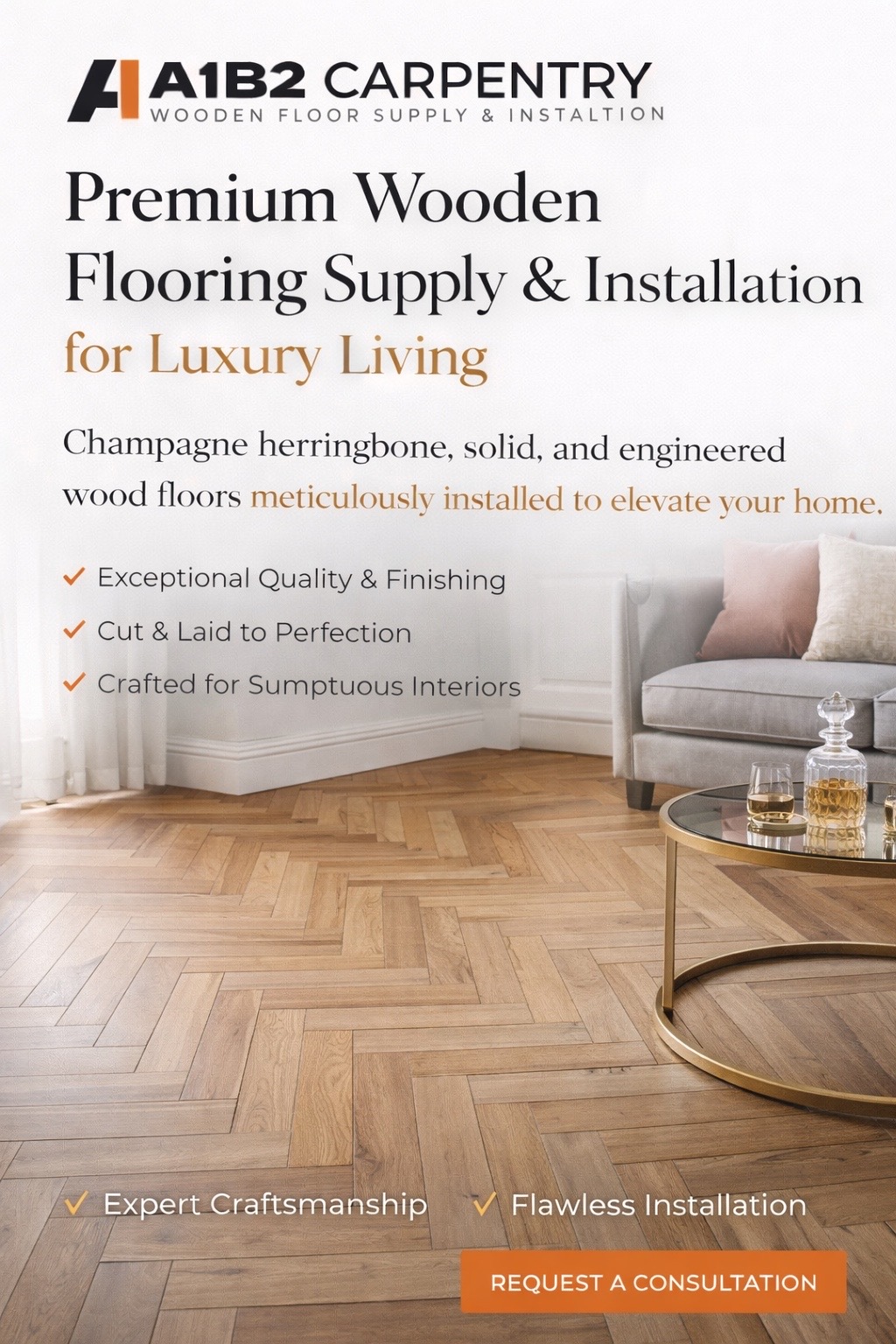 Premium wooden flooring installation