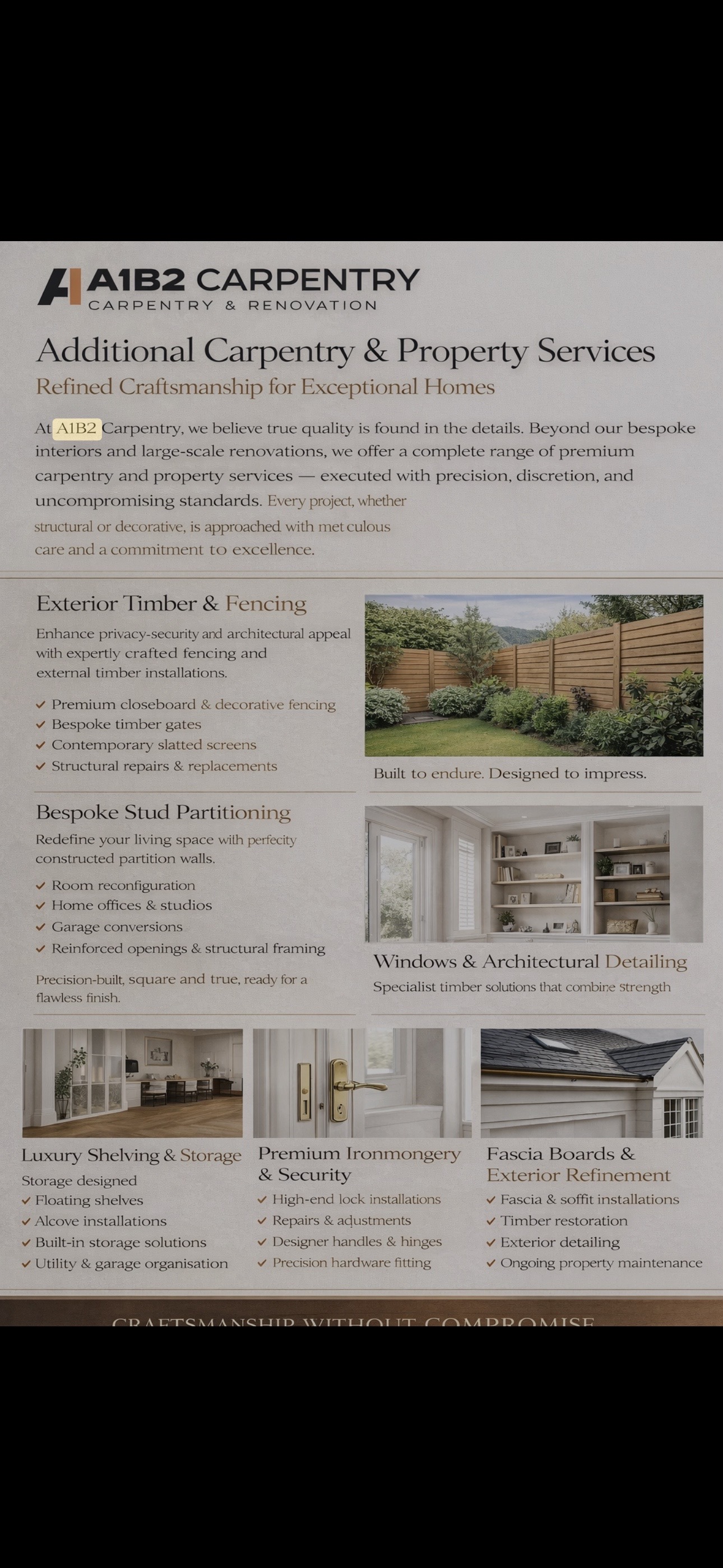 Additional carpentry and property services brochure