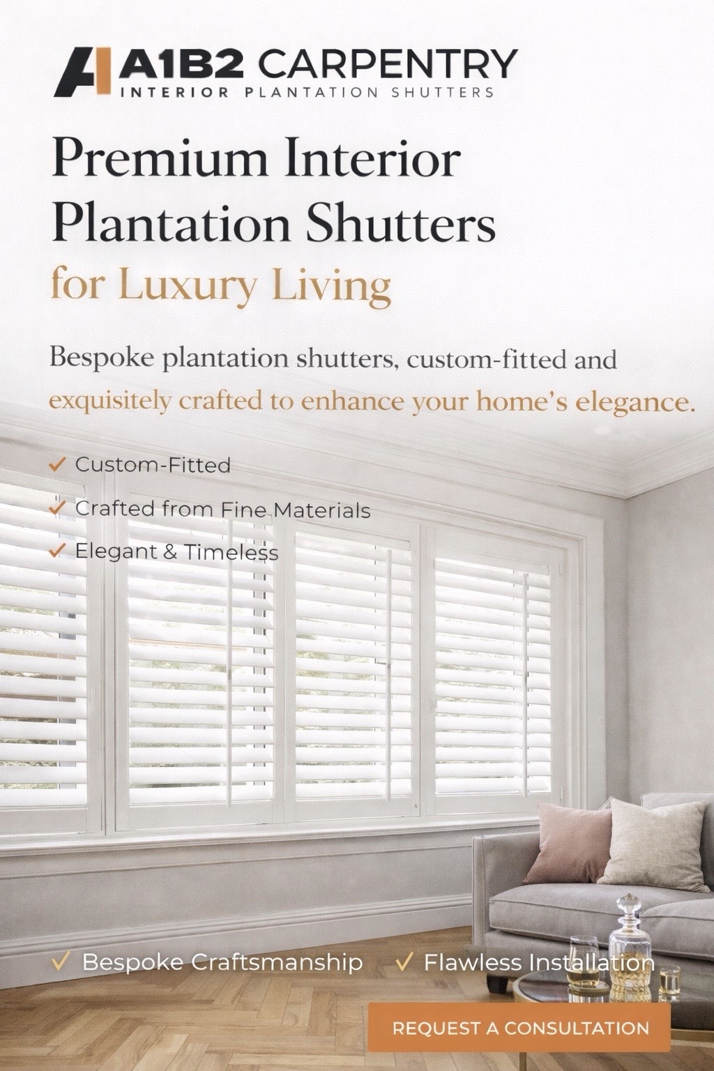 Interior plantation shutters